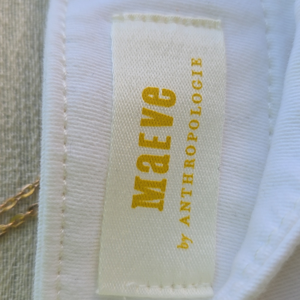 Anthropologie Maeve Plated Barrel Leg Chino Pants - Picture 5 of 7